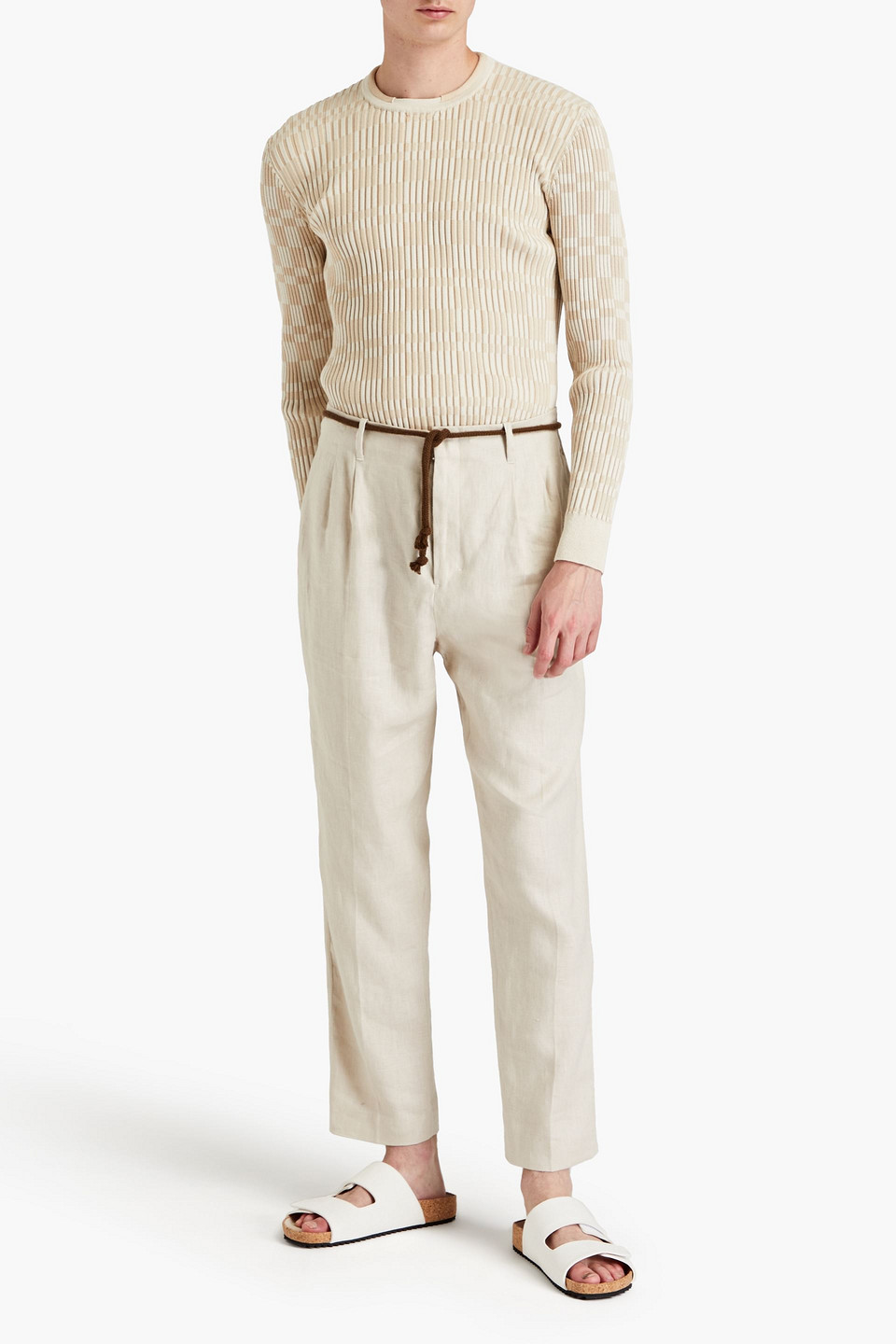  Jacquemus - Karierter Pullover „la Maille Gelati“ Aus Einer Gerippten Baumwollmischung - Neutral - M 