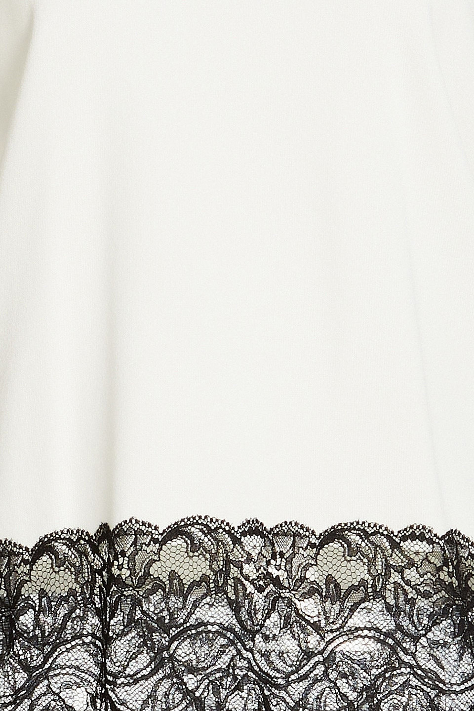 Boutique Moschino Chantilly Lace-paneled Stretch-knit Sweater In Off-white