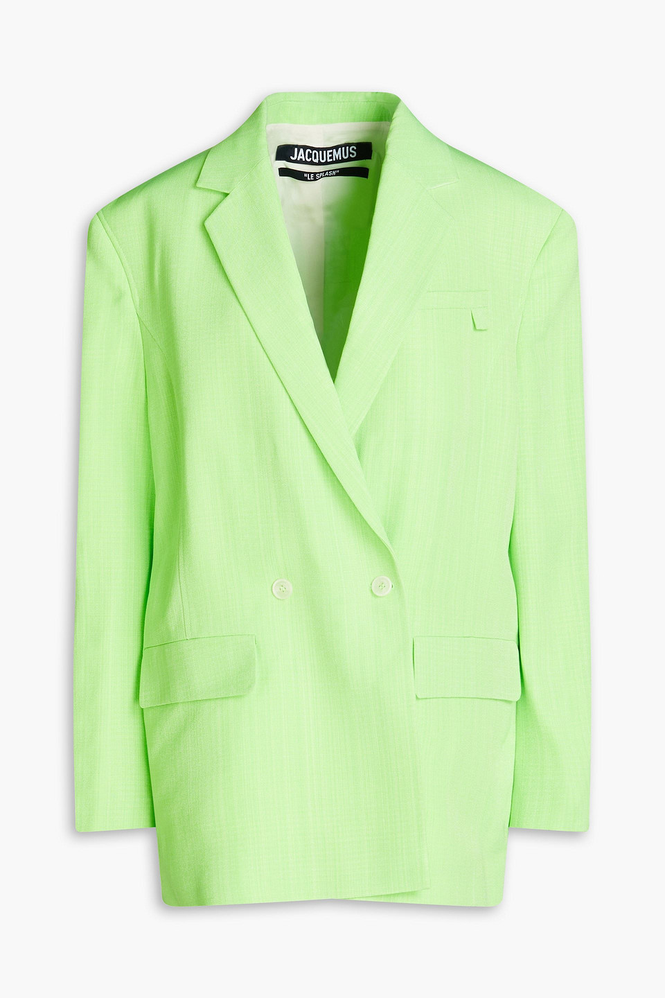 Jacquemus Marino Double-breasted Crepe Blazer In Bright Green