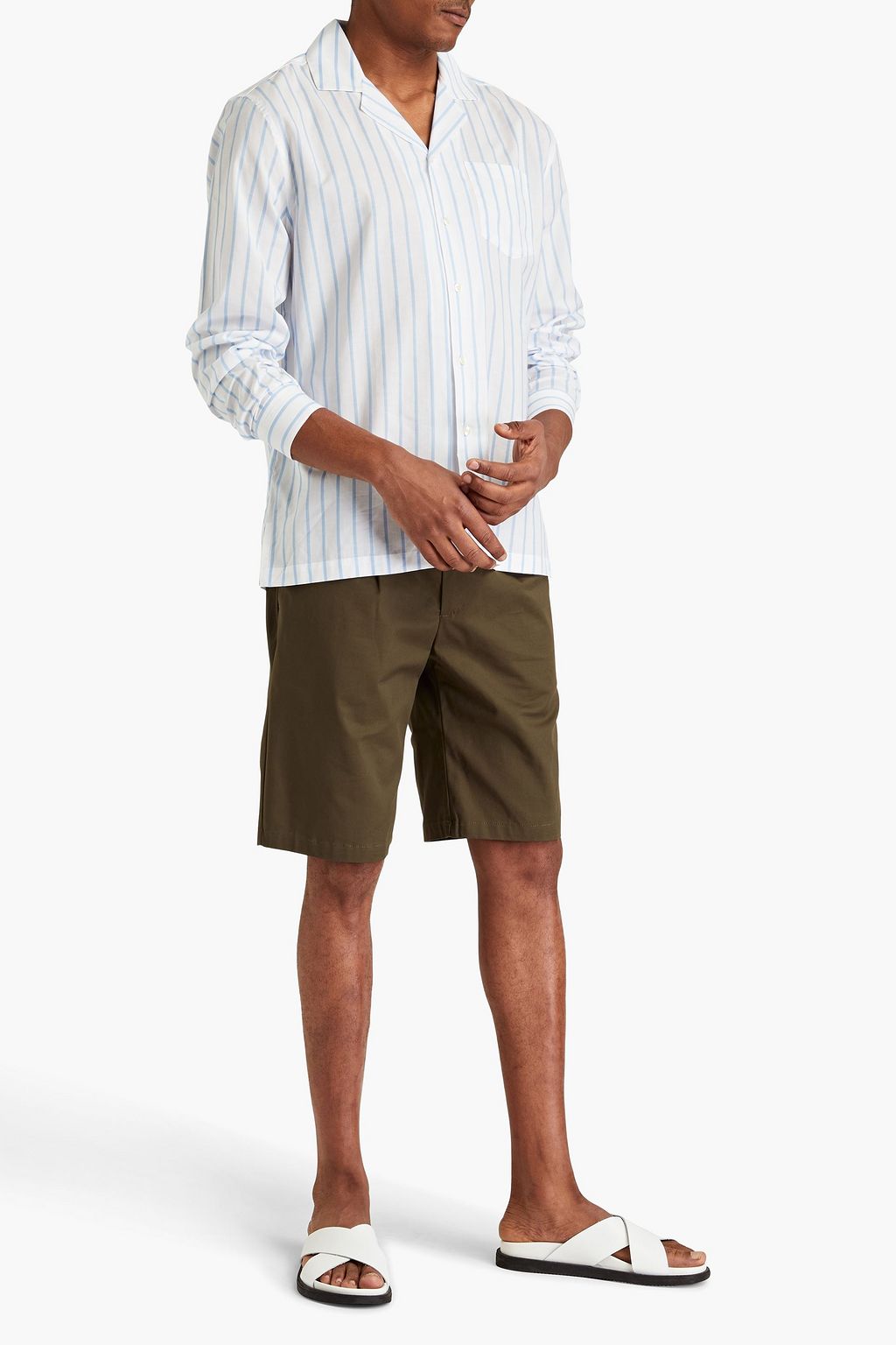 FRESCOBOL CARIOCA Felix striped cotton and silk-blend shirt