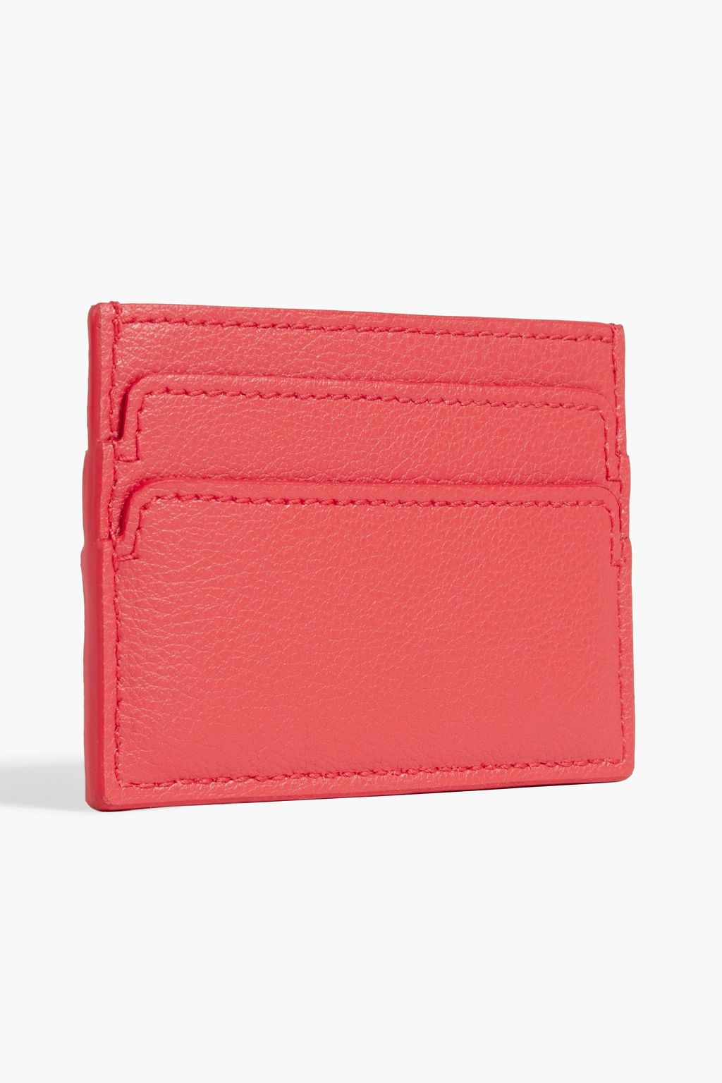 MCQUEEN Skull pebbled-leather cardholder