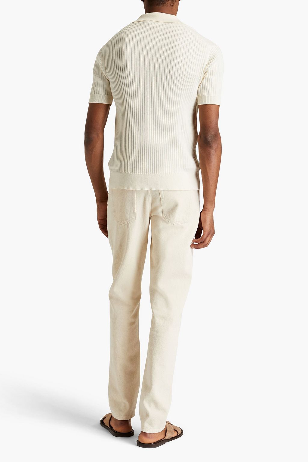 FRESCOBOL CARIOCA Rino ribbed cotton and silk-blend polo sweater