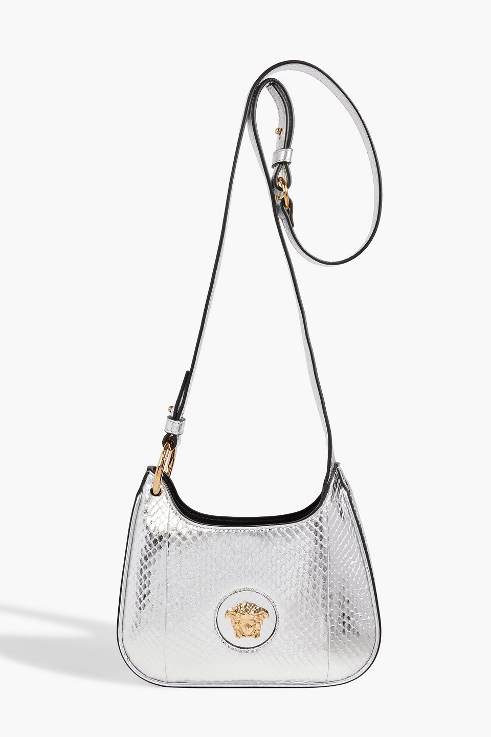 Versace La Medusa Hobo Bag In Silver