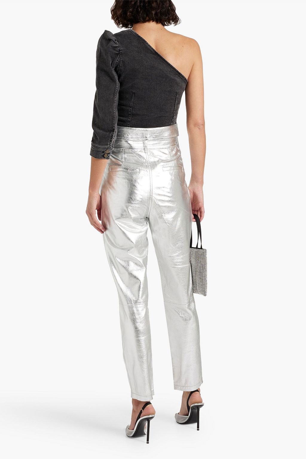 RETROFÊTE Moira one-sleeve denim top