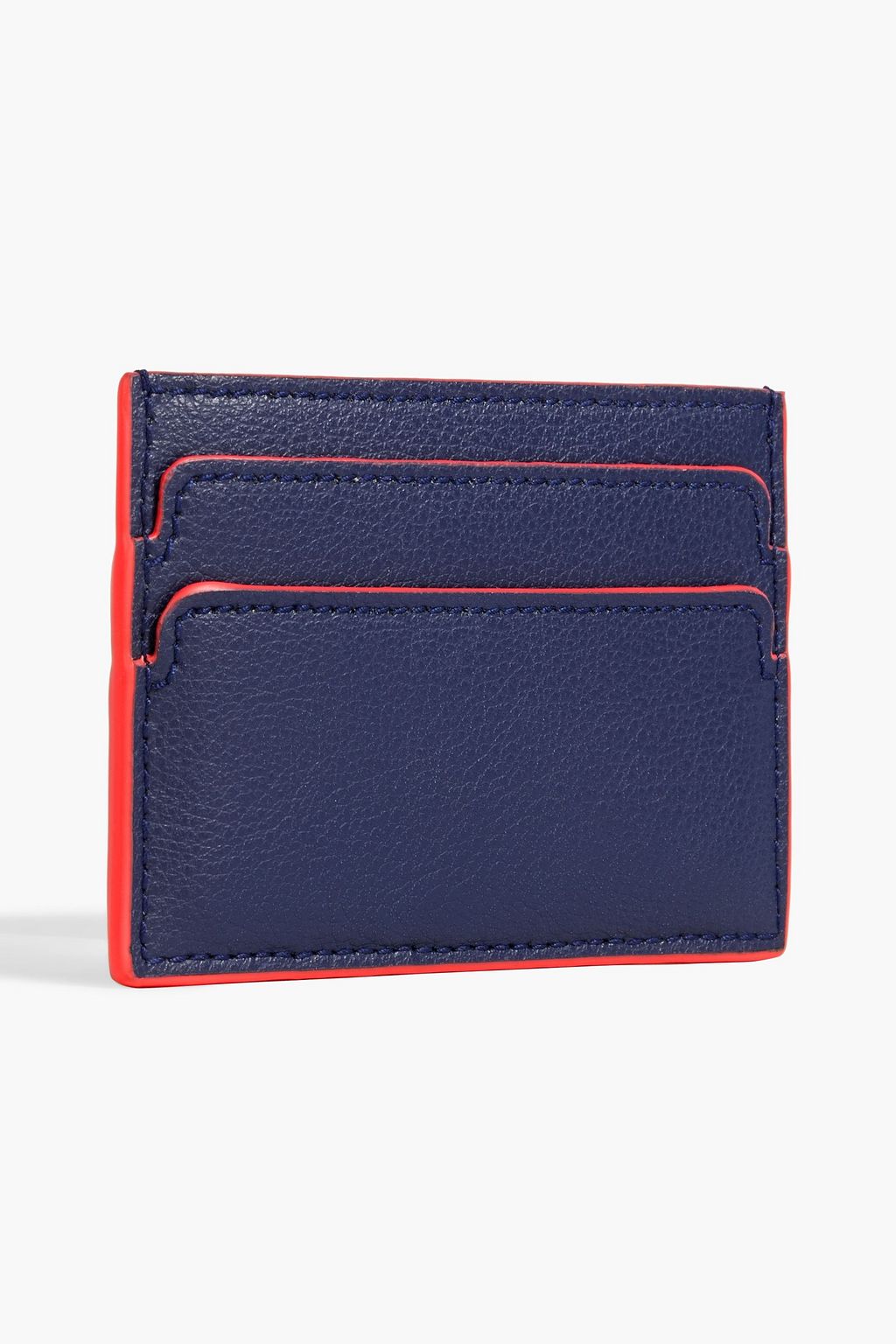 MCQUEEN Skull pebbled-leather cardholder