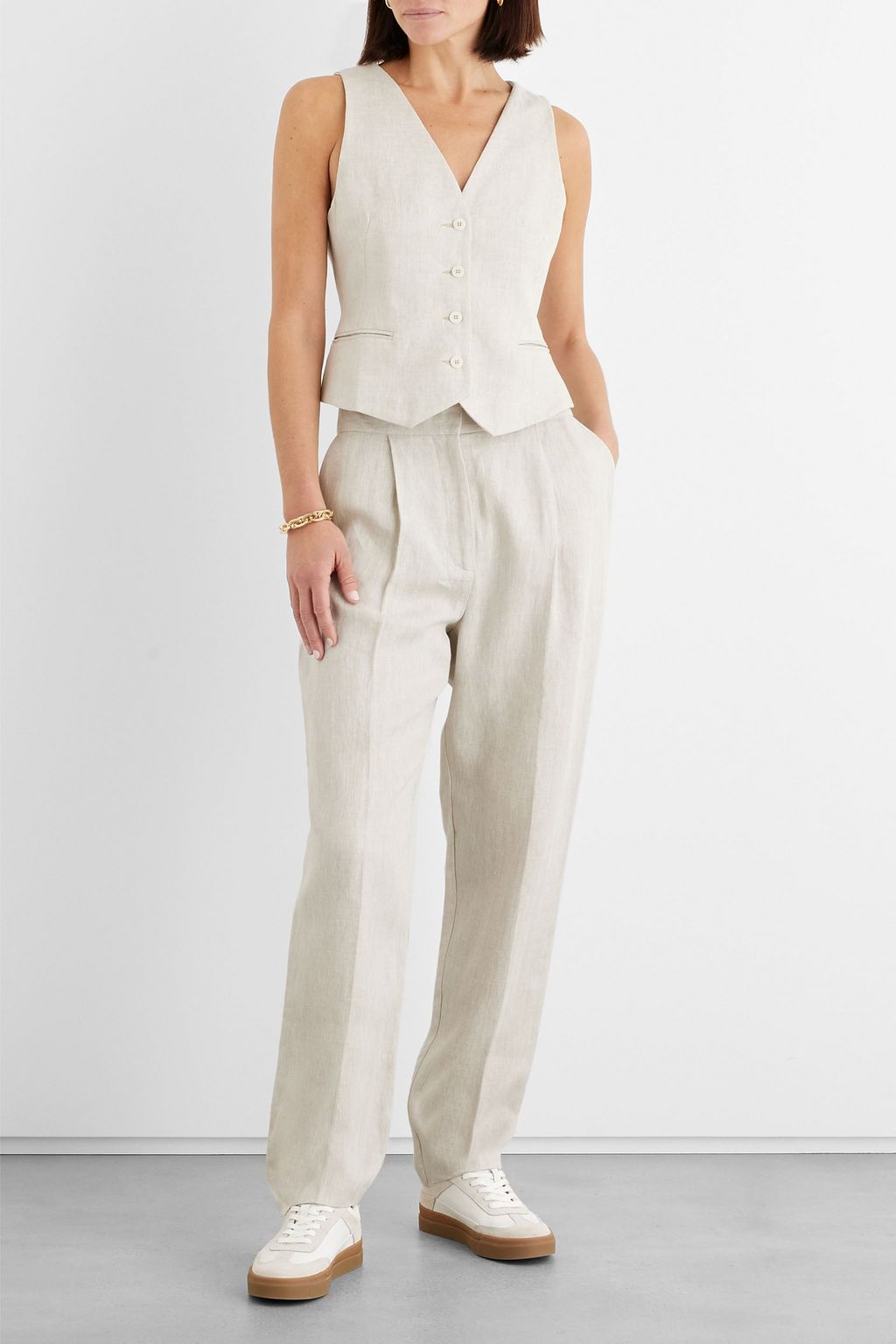 IRIS & INK Thelma herringbone linen vest