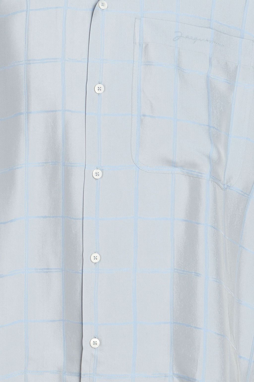 JACQUEMUS Jean checked satin-jacquard shirt