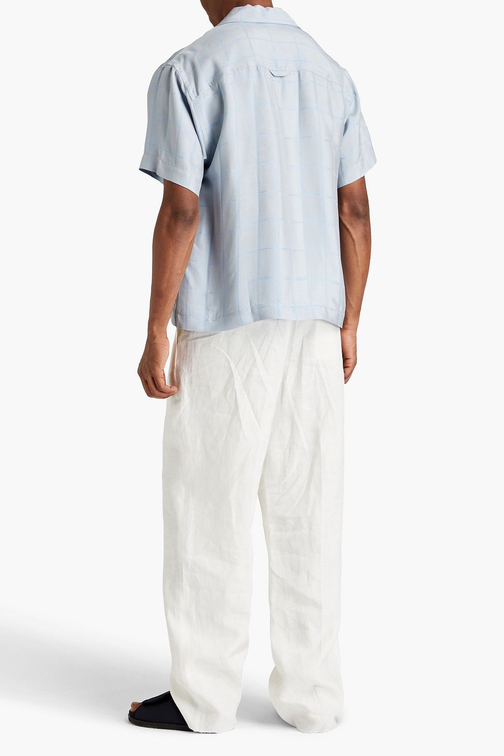 JACQUEMUS Jean checked satin-jacquard shirt