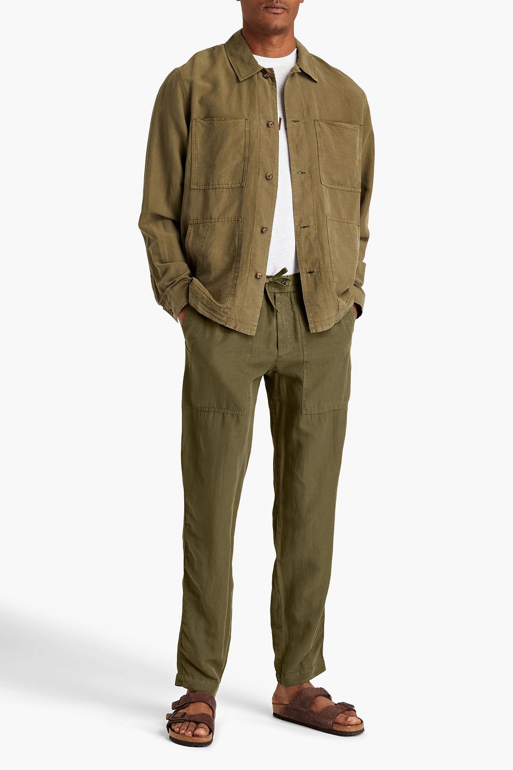 FRESCOBOL CARIOCA Gael Lyocell, linen and cotton-blend drawstring pants