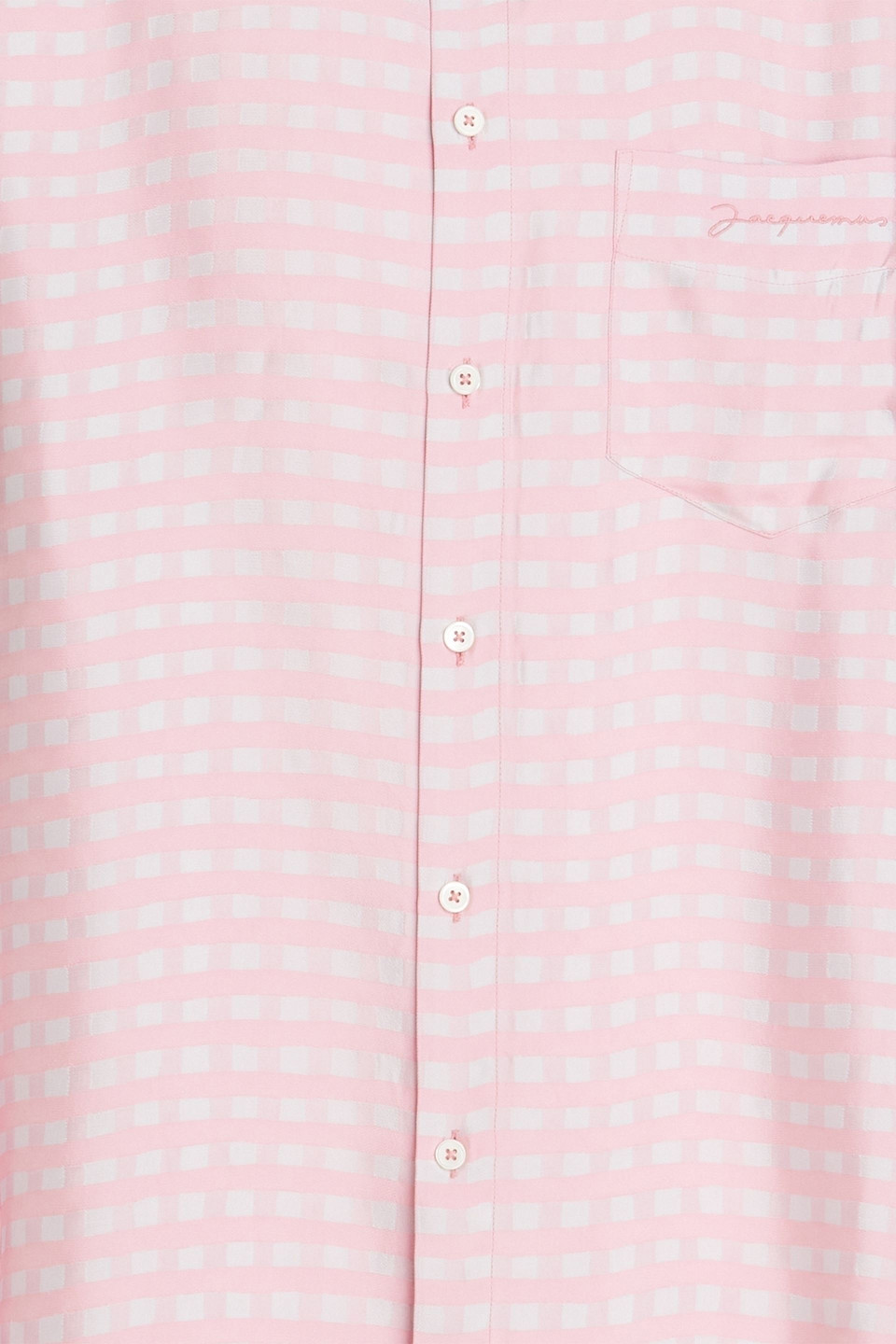 Shop Jacquemus Simon Checked Satin-jacquard Shirt In Baby Pink