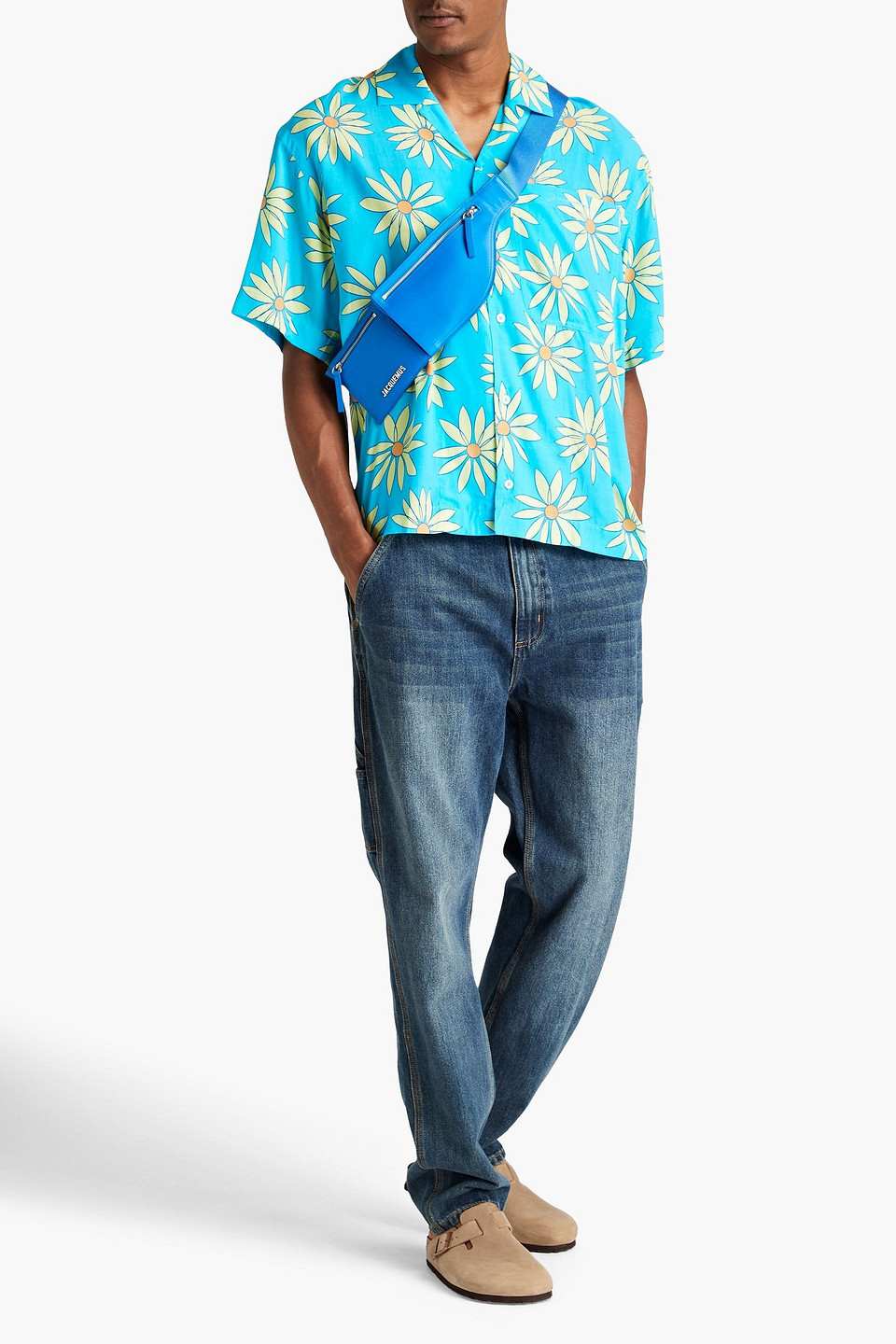  Jacquemus - Jean Hemd Aus Webstoff Mit Floralem Print - Blau - It 46 