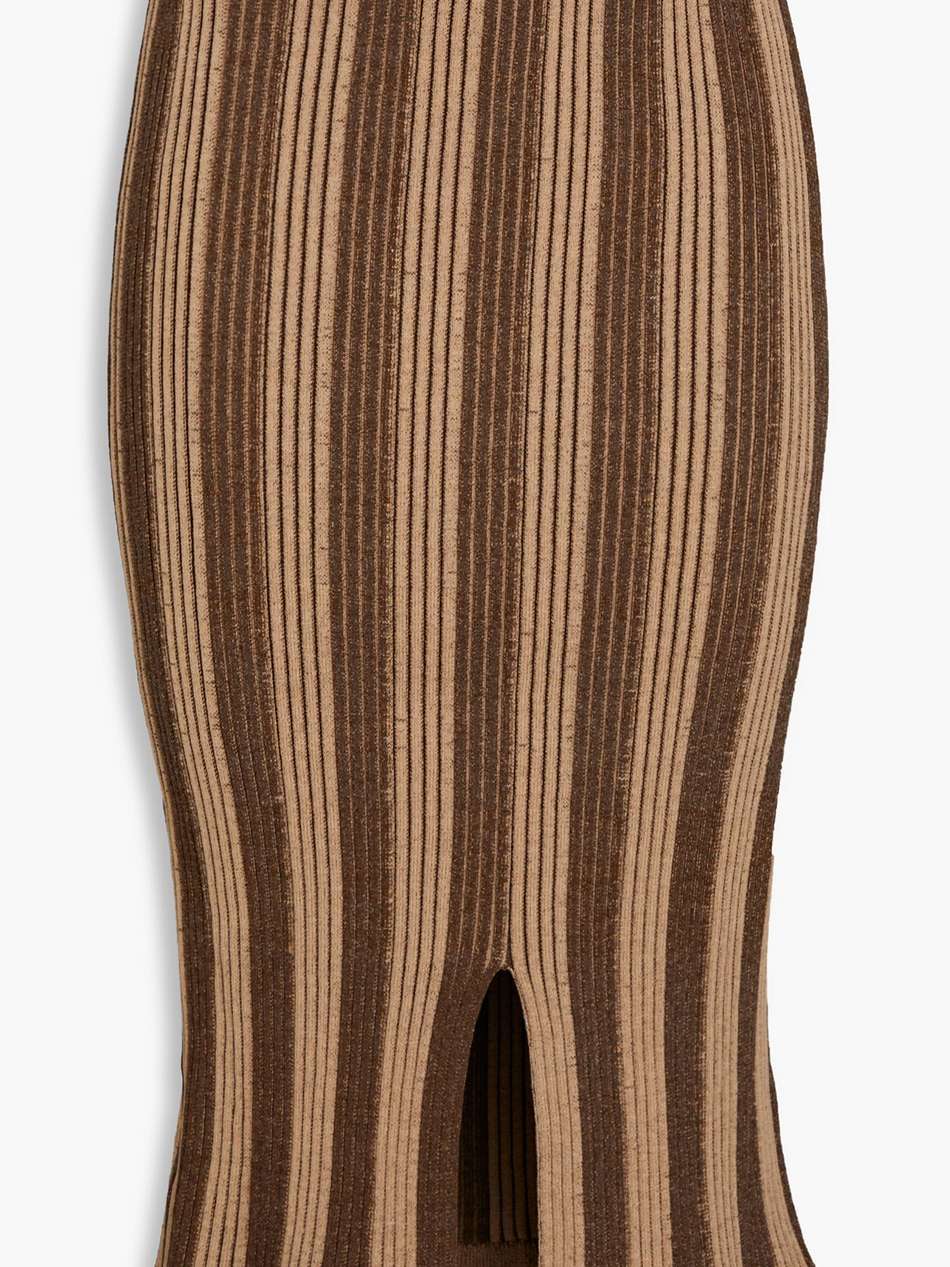 gelato striped ribbed stretch cotton-blend midi skirt