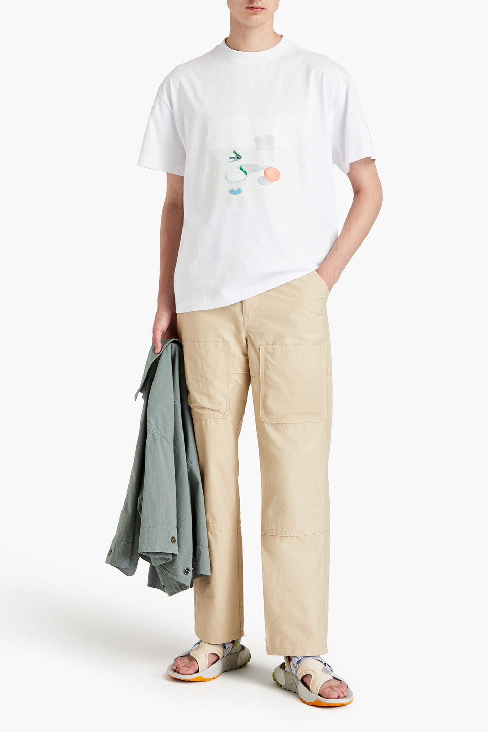 Shop Jacquemus Tableau Printed Cotton-jersey T-shirt In White