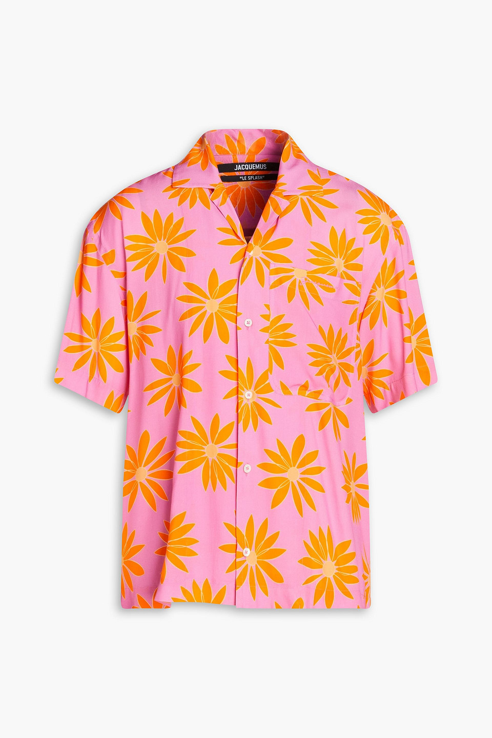 Jacquemus La Chemise Jean Printed Shirt In Pink Viscose In Pink