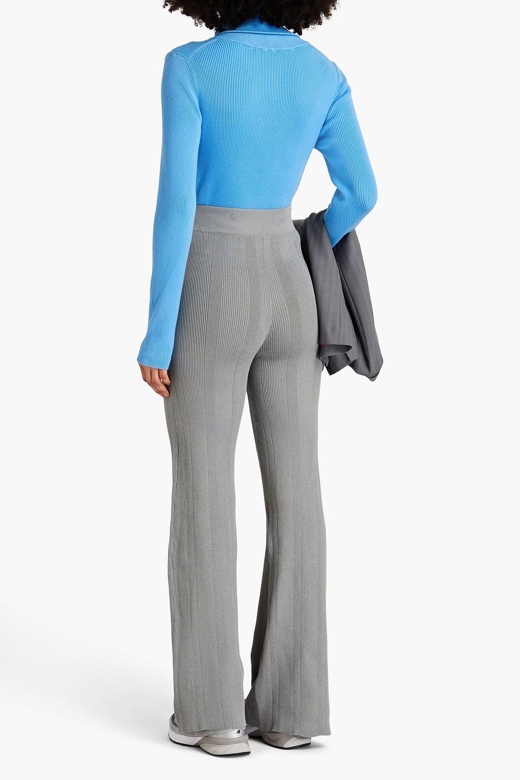 REMAIN BIRGER CHRISTENSEN Ribbed cotton-blend flared pants