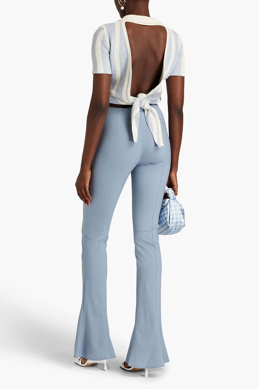 JACQUEMUS بنطلون بقصة واسعة من الأسفل مصنوع من صوف مطاطي