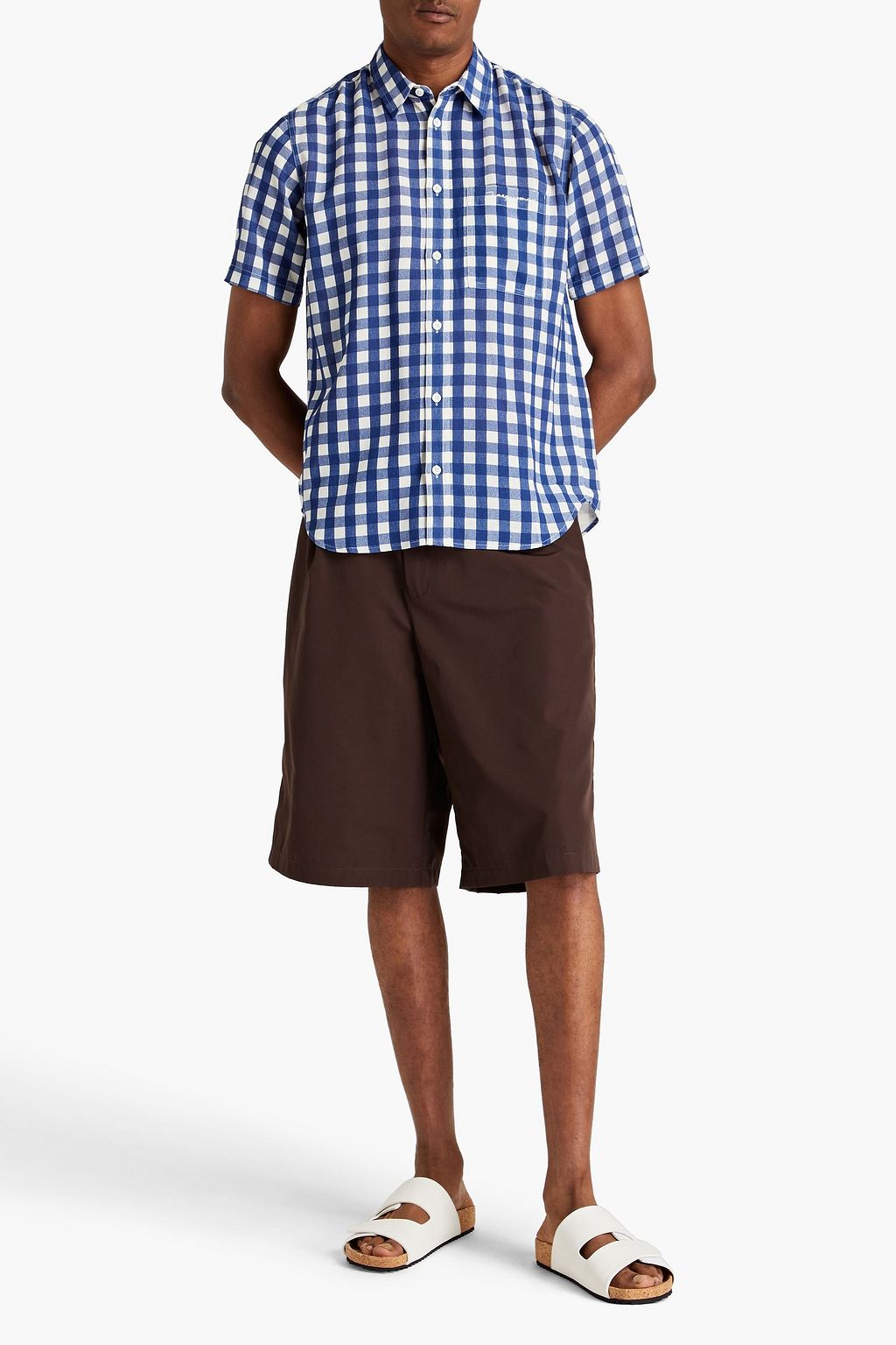 JACQUEMUS Melo checked crepe shirt