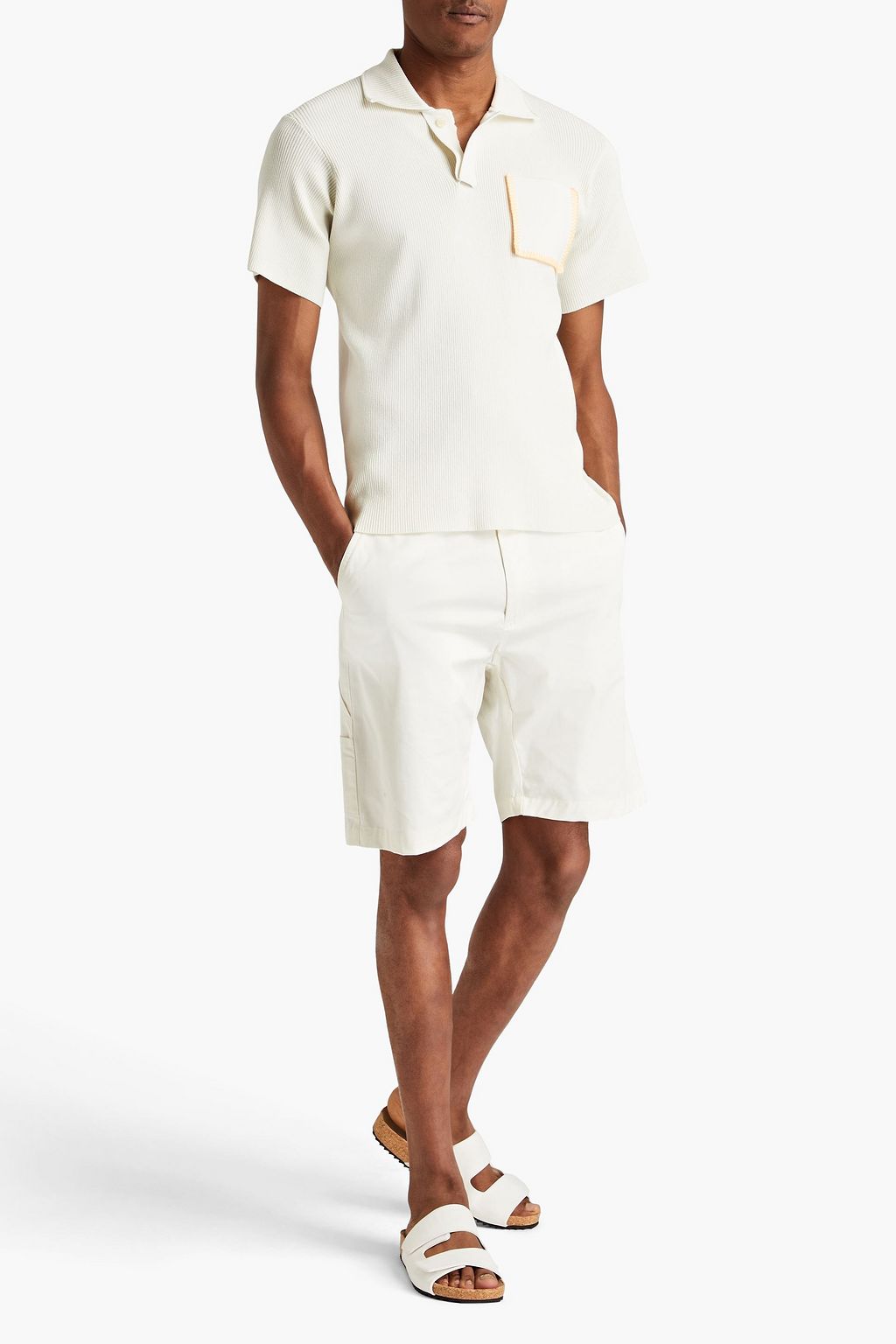 JACQUEMUS Baunhila ribbed cotton polo shirt