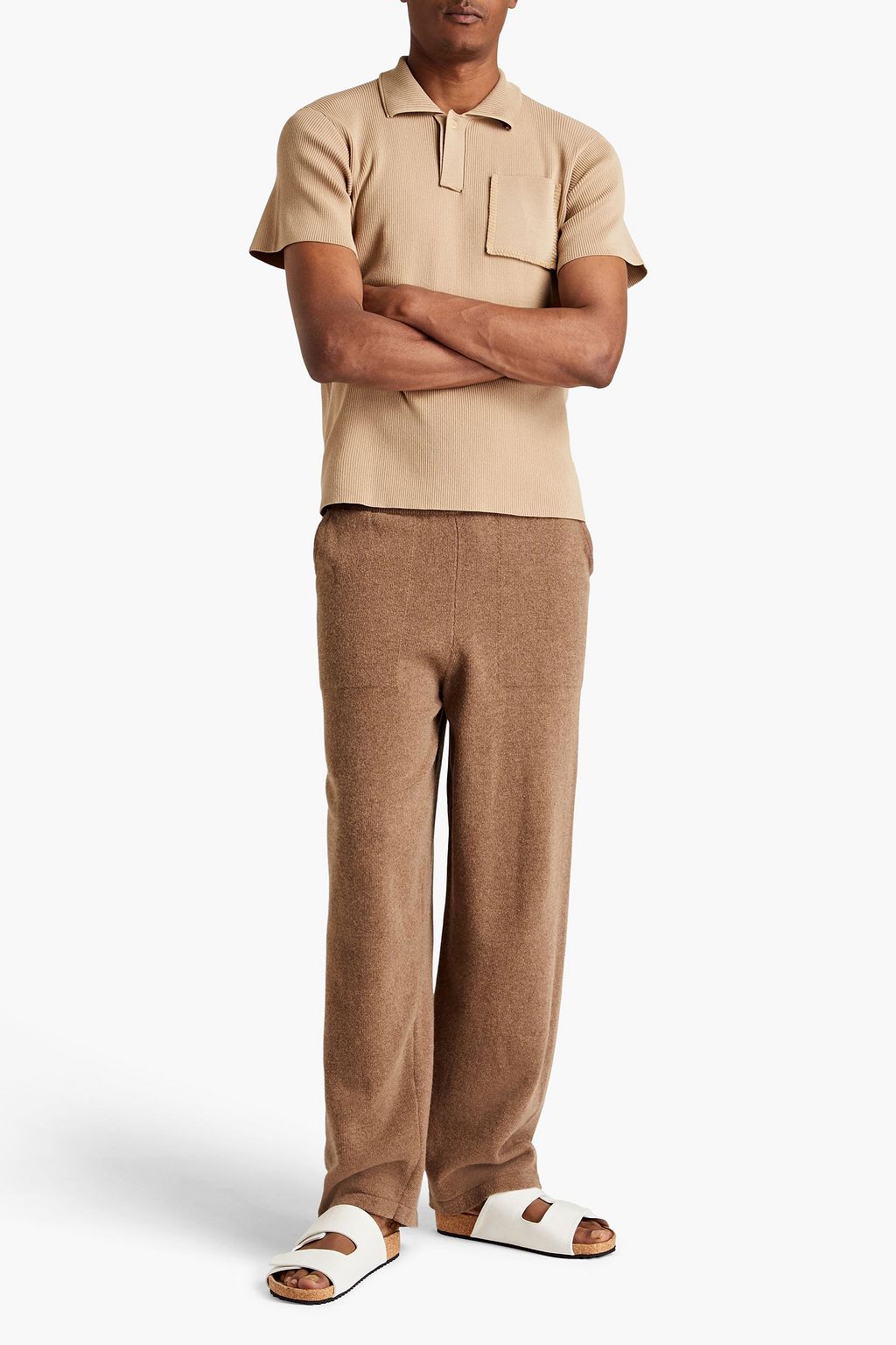 JACQUEMUS Baunhila ribbed cotton polo shirt