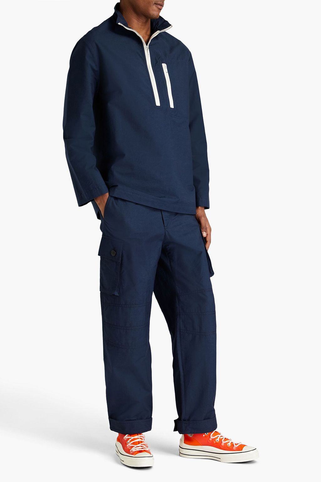 JACQUEMUS Le Haut Vanilla Jacke aus Twill aus einer Baumwollmischung mit halblangem Reißverschluss