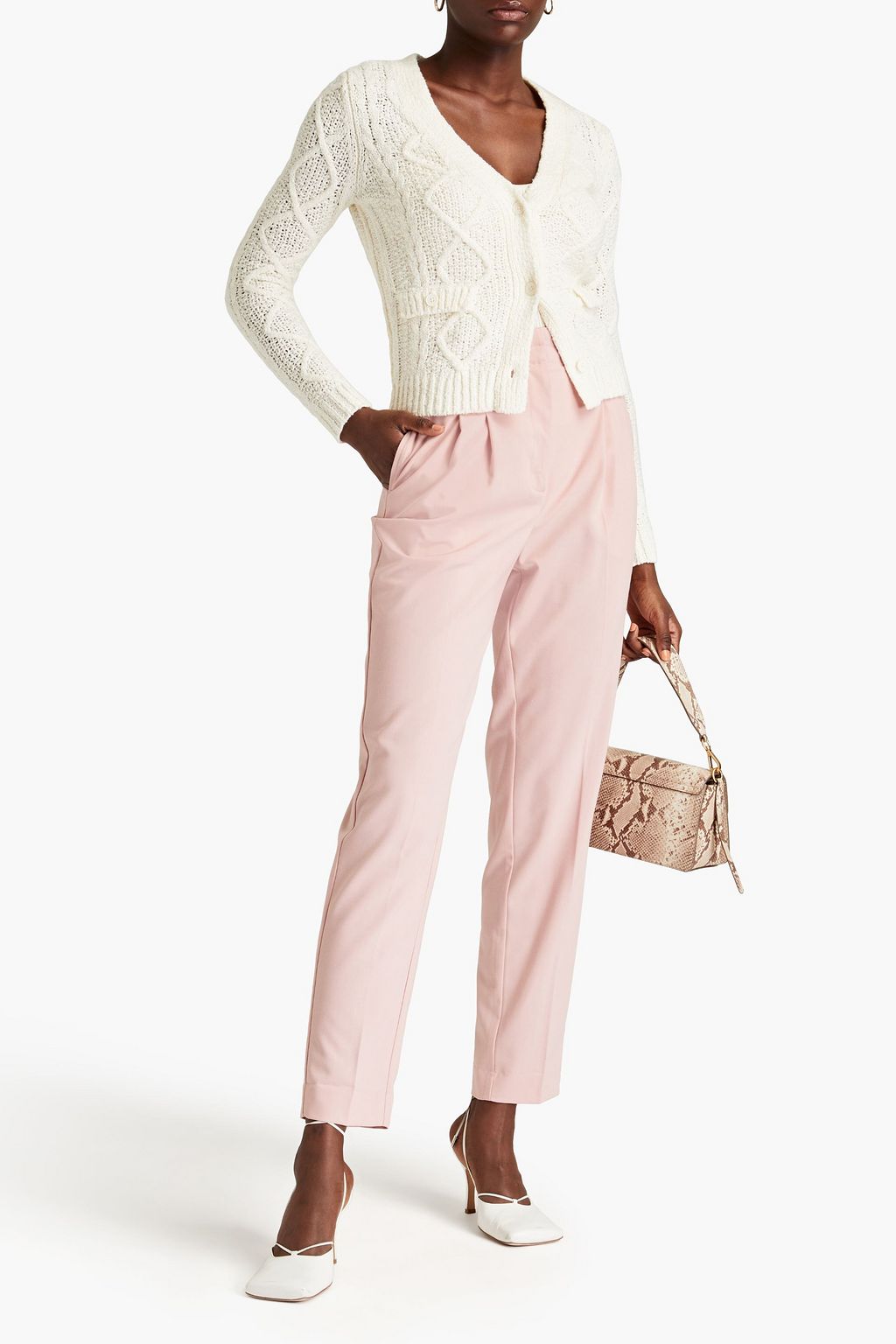 REMAIN BIRGER CHRISTENSEN Casandra cable-knit cotton-blend cardigan