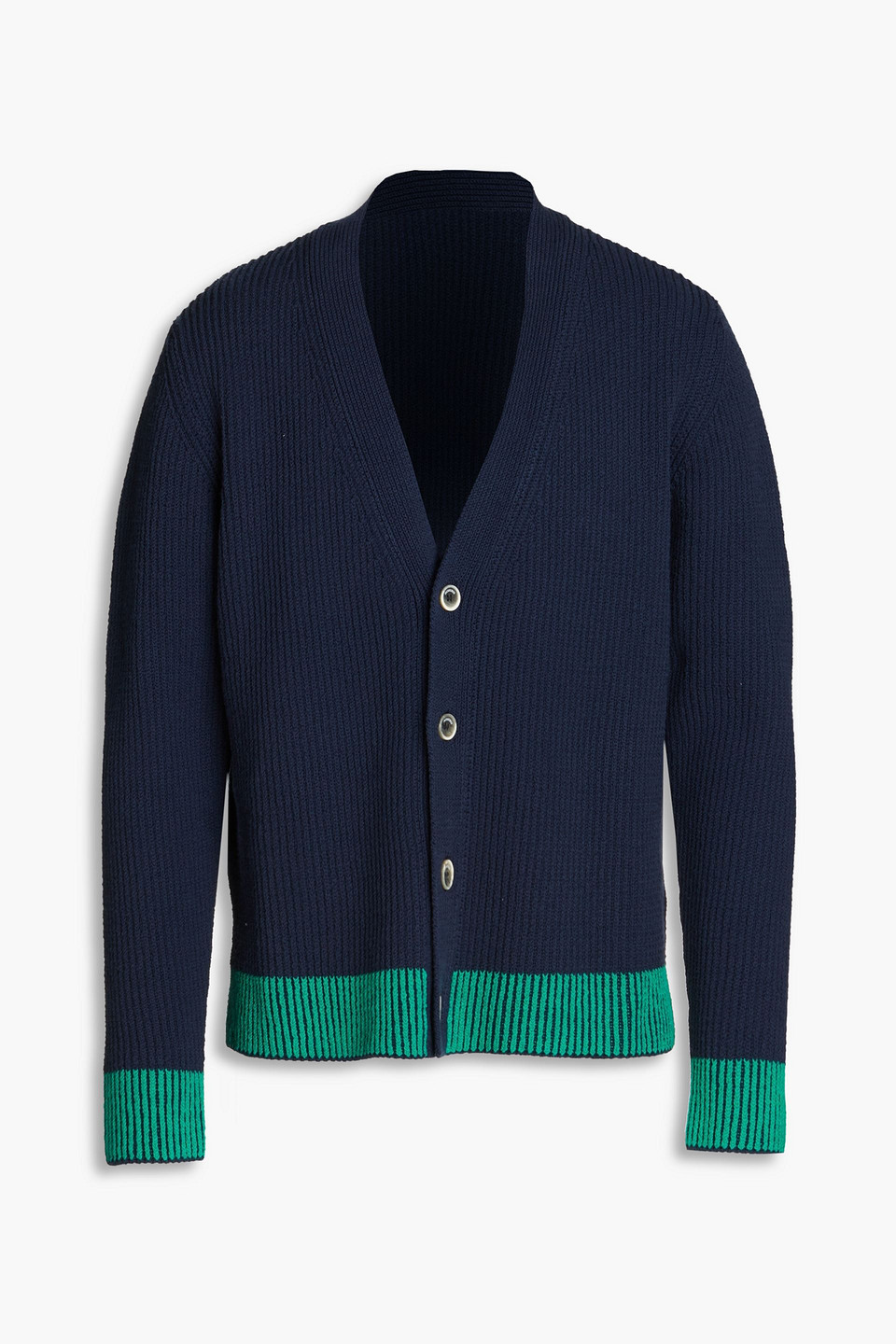 jacquemus - limone ribbed cotton-blend cardigan - blue - m