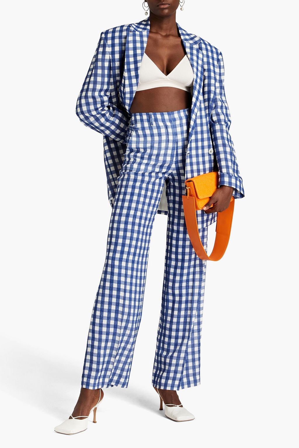 JACQUEMUS Marino double-breasted gingham woven blazer