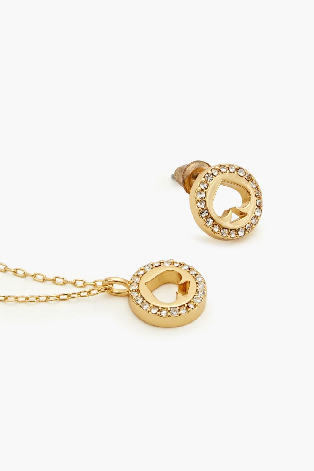 KATE SPADE NEW YORK Gold-tone crystal earrings and necklace set