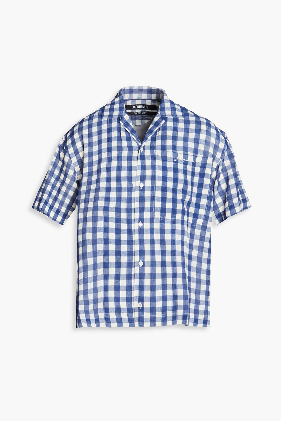 jacquemus - jean checked crepe shirt - blue - it 46