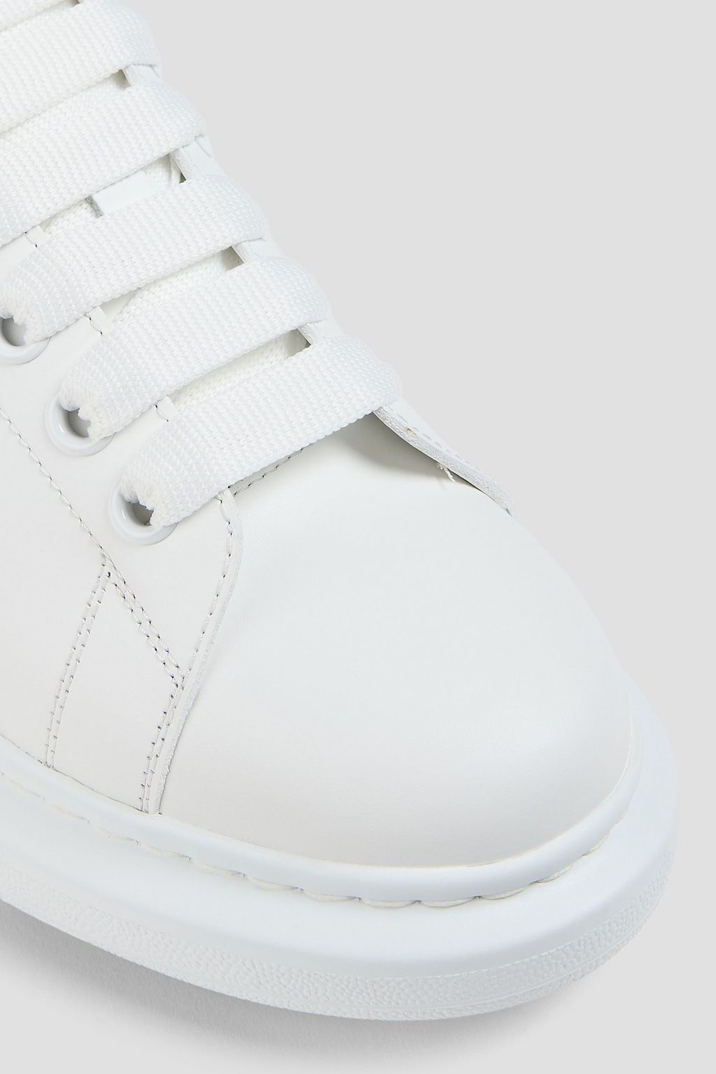 MCQUEEN Crystal-embellished leather exaggerated-sole sneakers