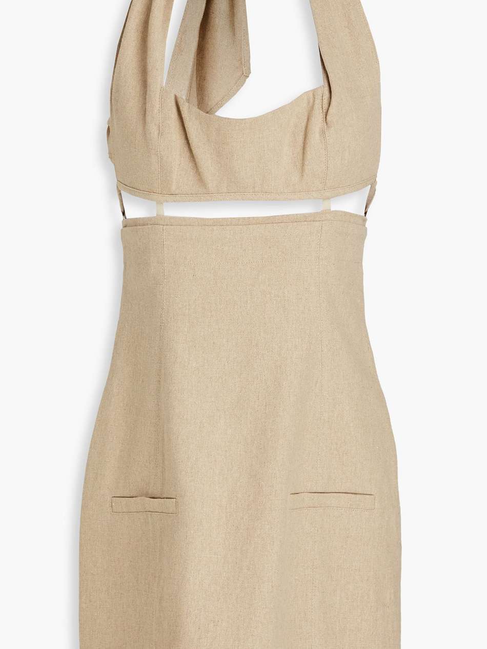 limao cutout canvas halterneck mini dress