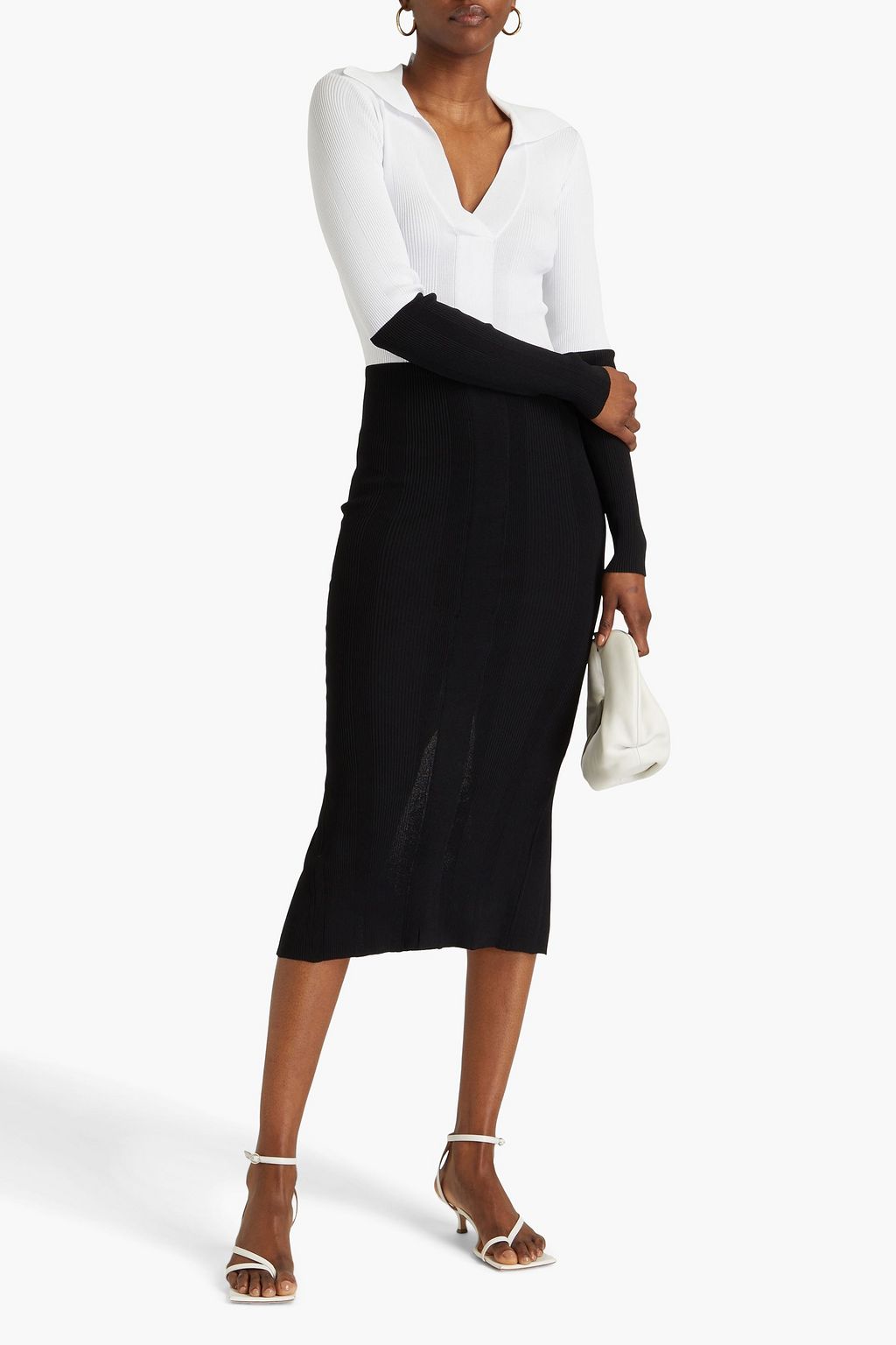 REMAIN BIRGER CHRISTENSEN Joy two-tone ribbed-knit midi dress