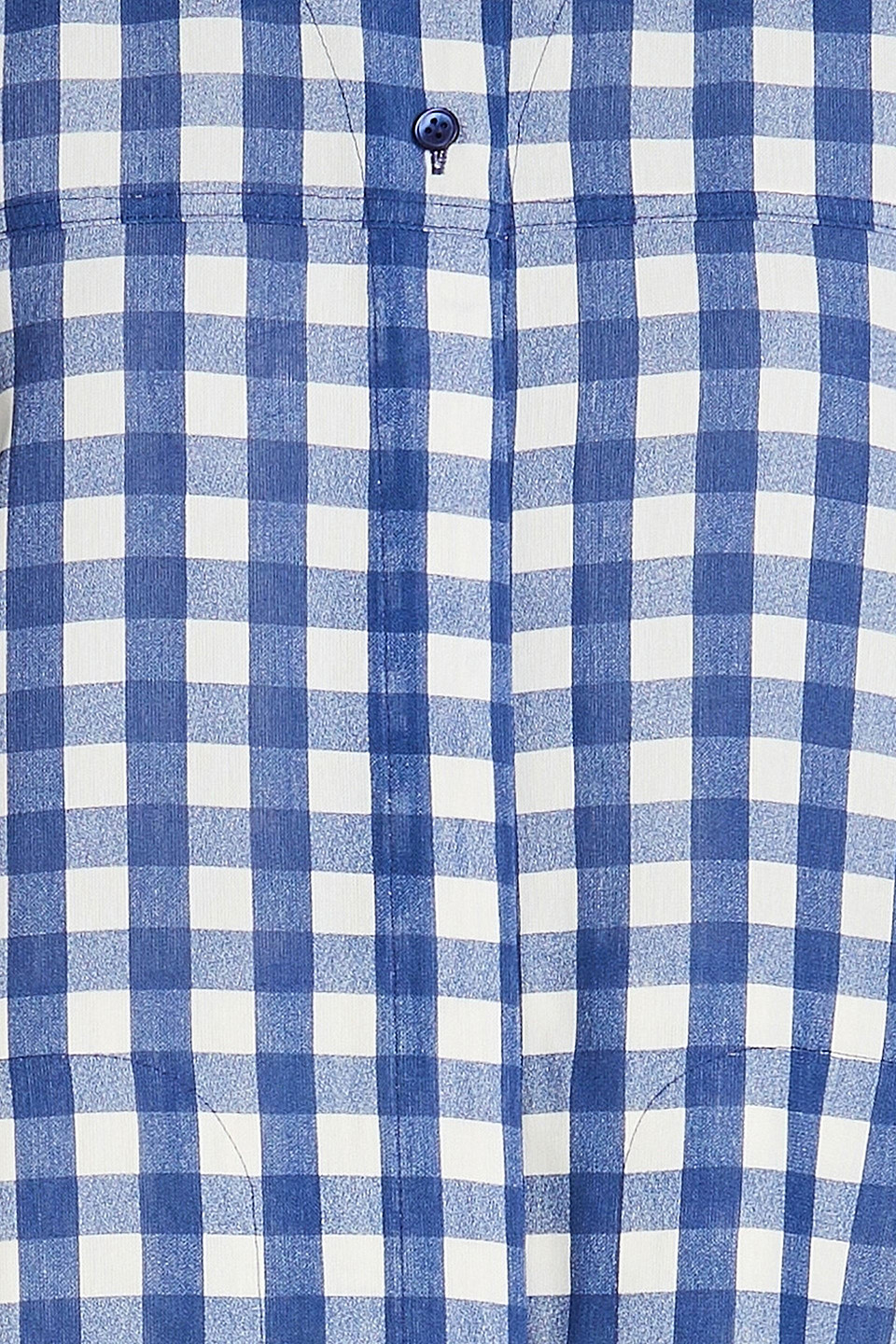 Jacquemus Le Splash Gingham Oversized Split Shirt In Navy