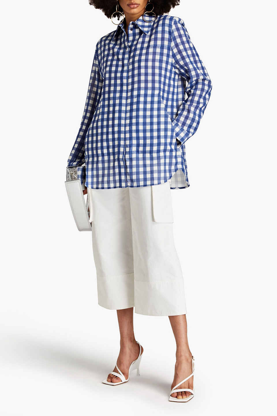 Shop Jacquemus Passio Gingham Woven Shirt In Navy