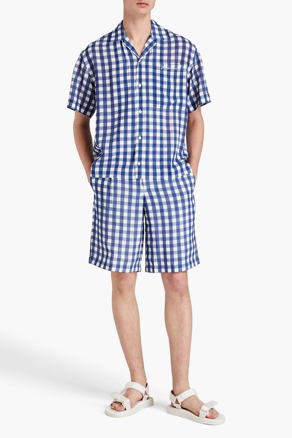 JACQUEMUS شورت شينو «جيلاتي» منسوج بنقشة جينجهام