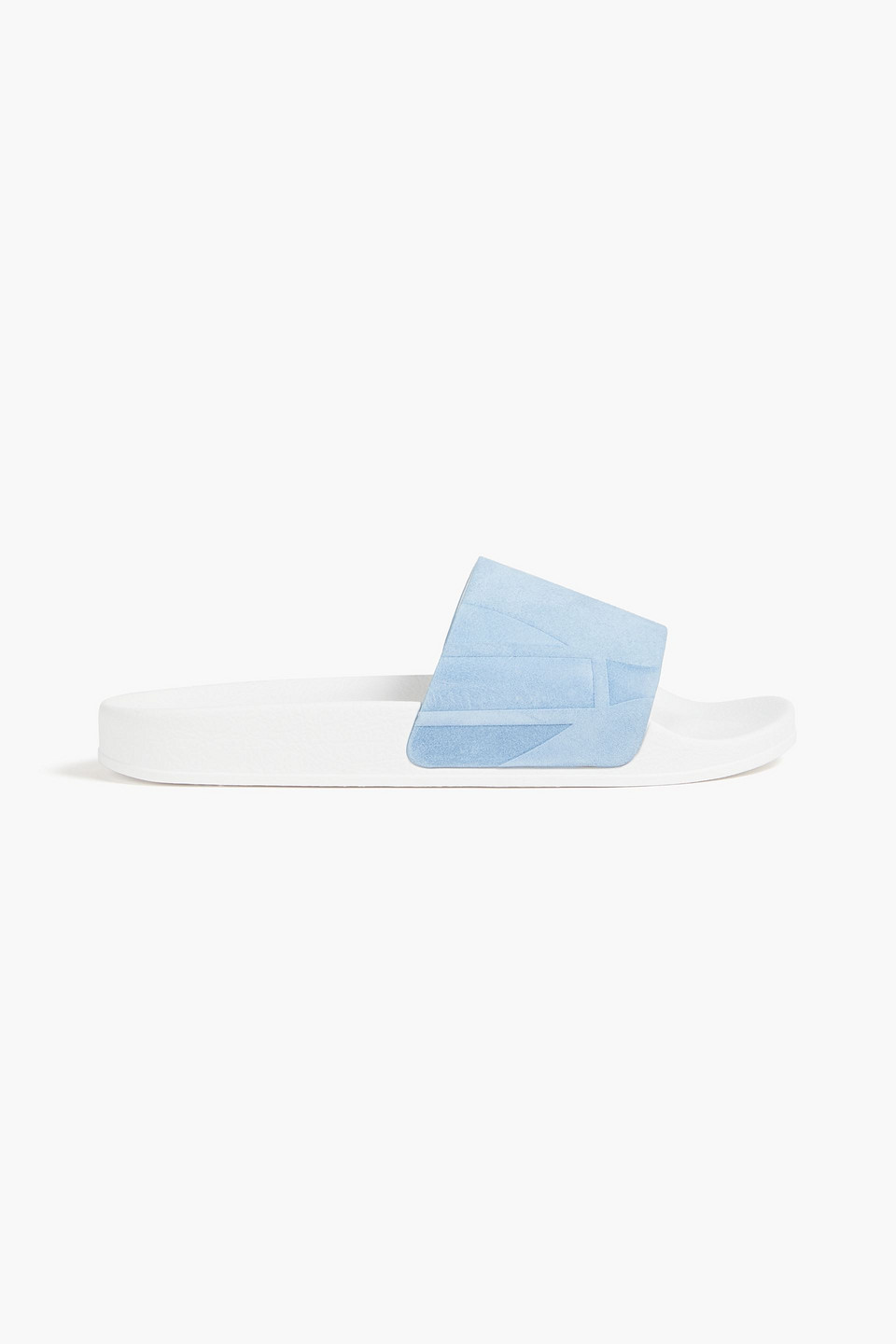 Frescobol Carioca Humberto Suede And Rubber Slides In Light Blue