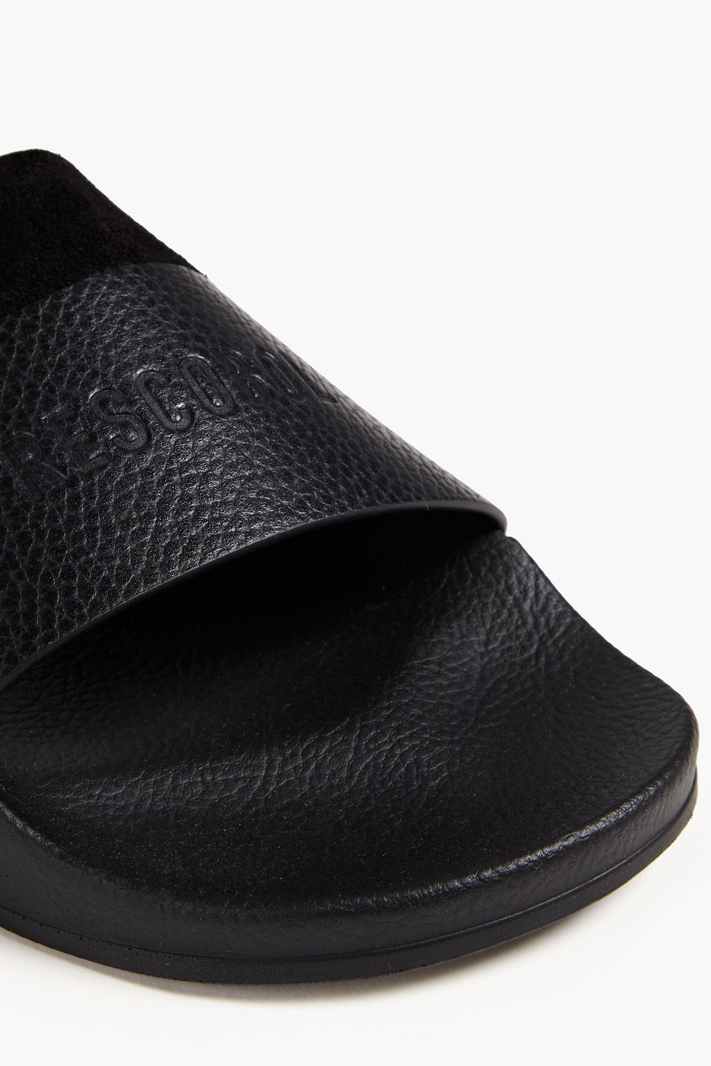 FRESCOBOL CARIOCA Humberto suede-trimmed pebbled-leather slides