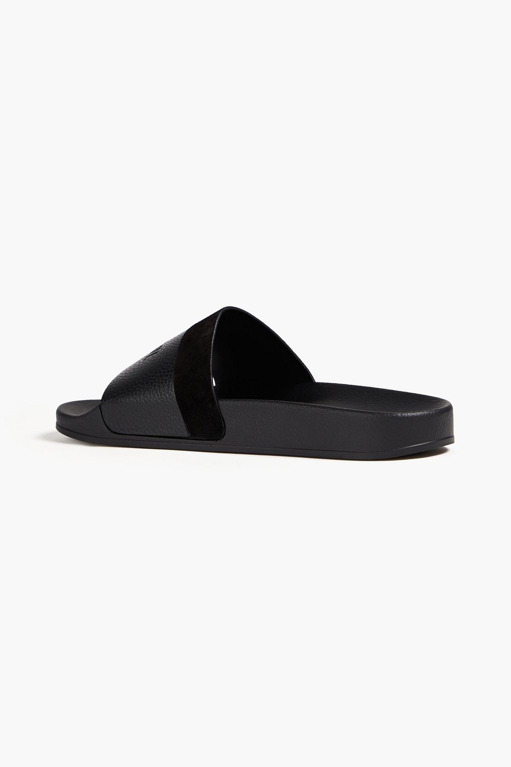 FRESCOBOL CARIOCA Humberto suede-trimmed pebbled-leather slides
