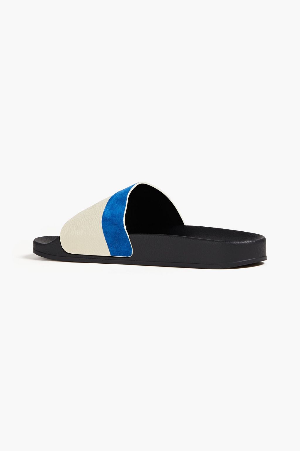 FRESCOBOL CARIOCA Humberto suede-trimmed pebbled-leather slides