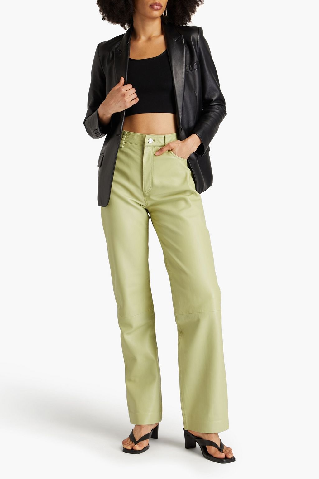 REMAIN BIRGER CHRISTENSEN レザー ストレートレッグパンツ