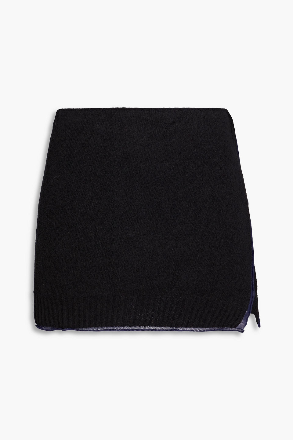 Jacquemus Bagnu Cotton-blend Bouclé Mini Wrap Skirt In Black