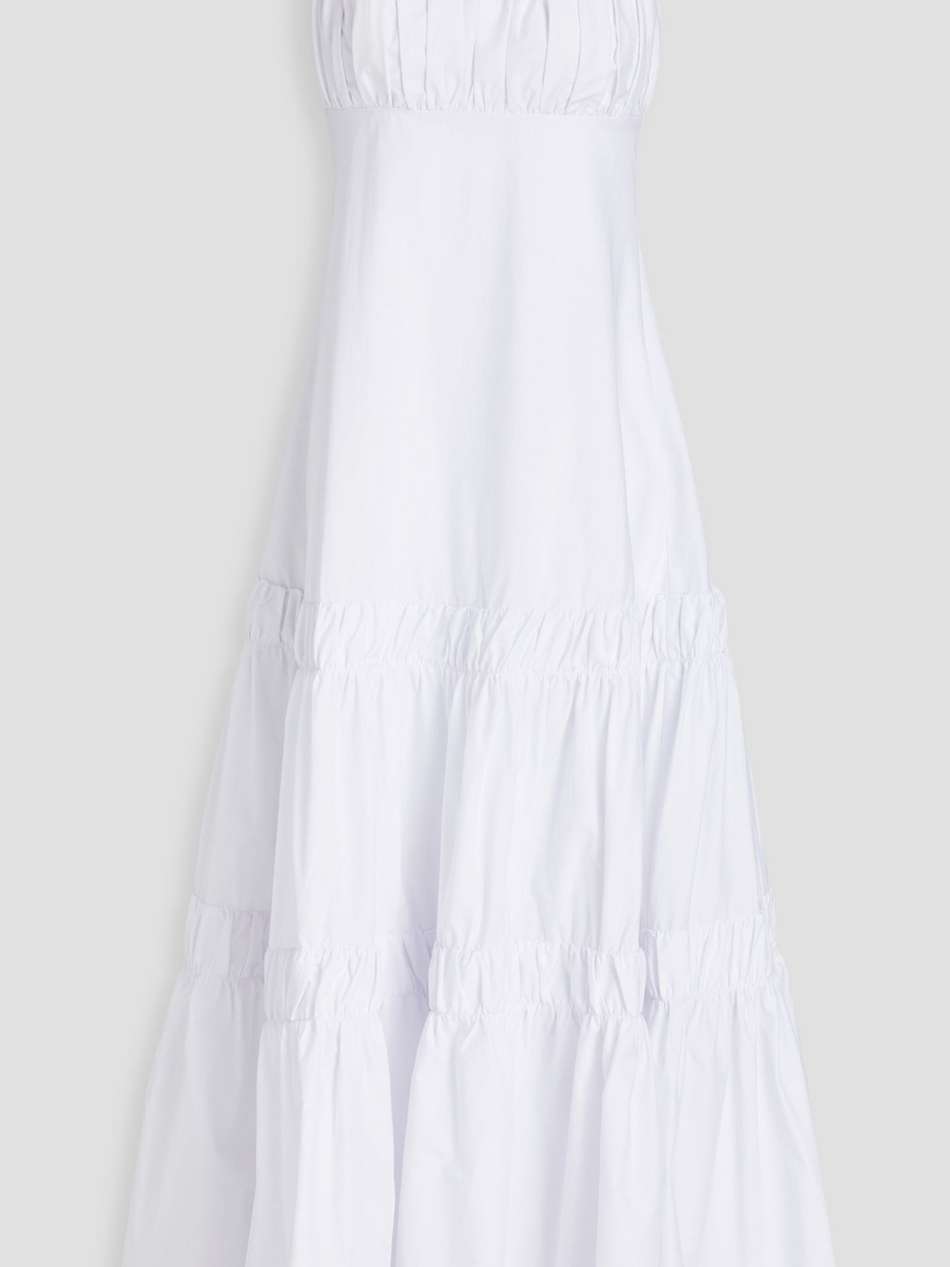 didi gathered cotton-poplin maxi dress