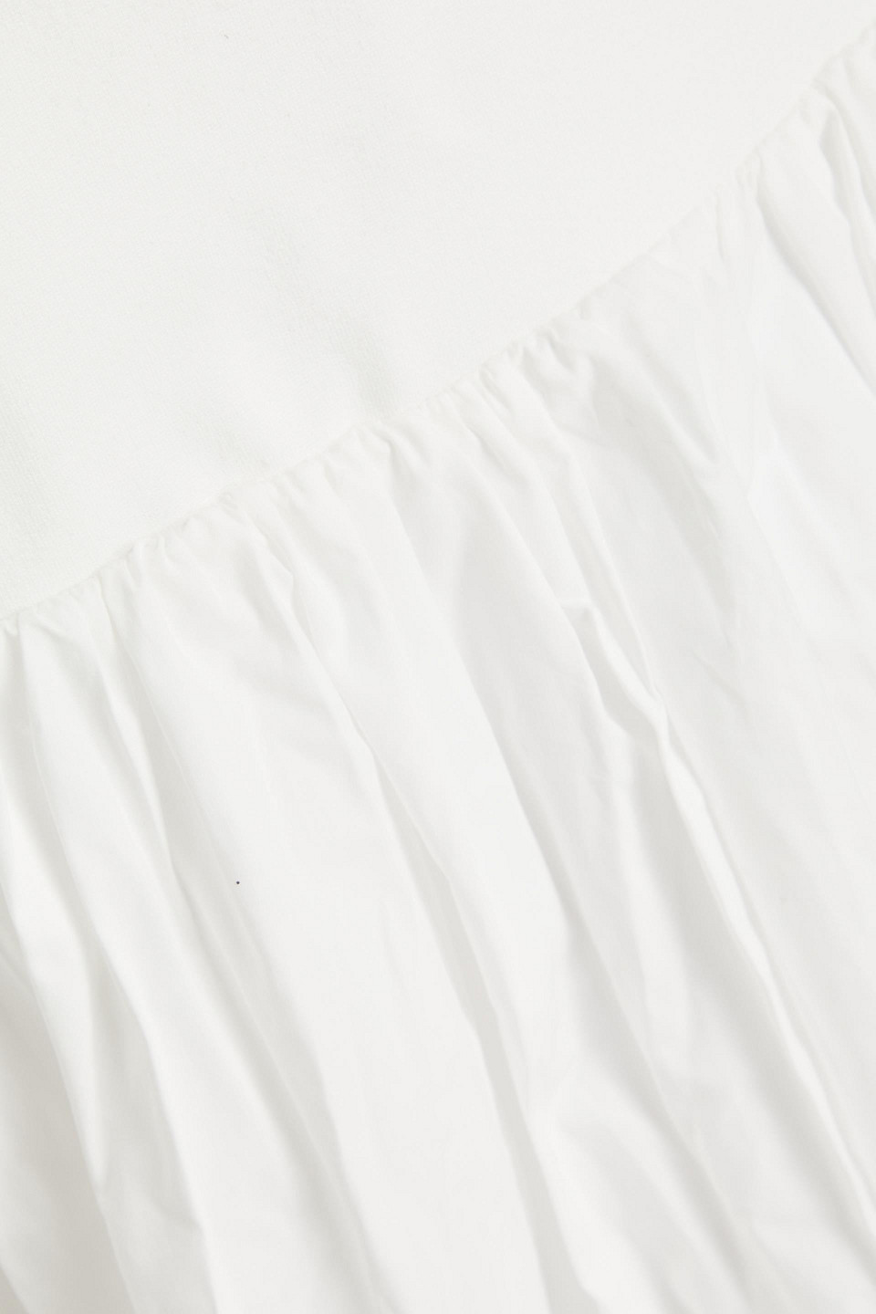 Nicholas Jaxon Strapless Cotton-poplin And Jersey Midi Dress In White