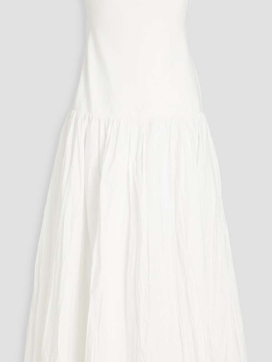jaxon strapless cotton-jersey and poplin midi dress