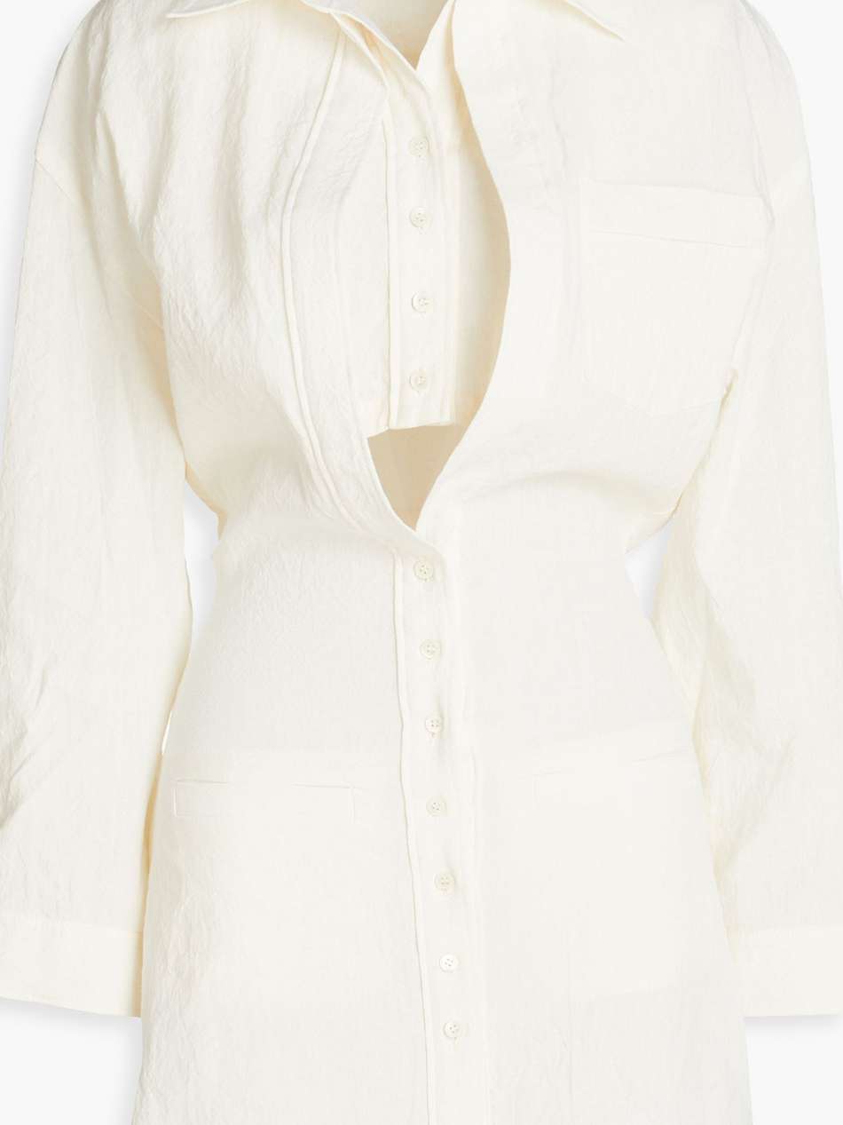 baunhilha hemp and cotton-blend mini shirt dress