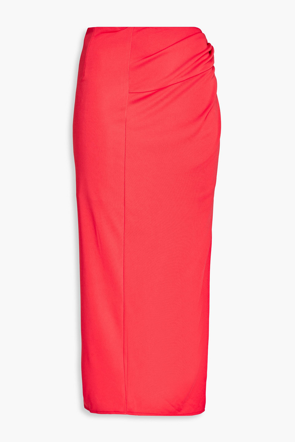 Nicholas Twist-front Jersey Midi Skirt In Coral