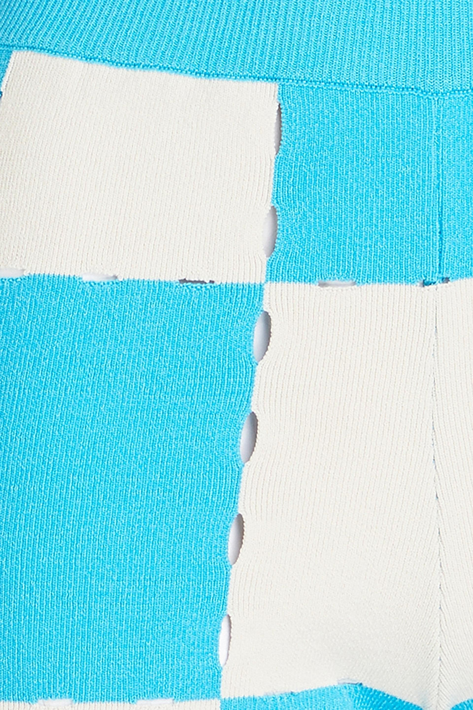Jacquemus Gelato Checked Cotton-blend Shorts In Turquoise