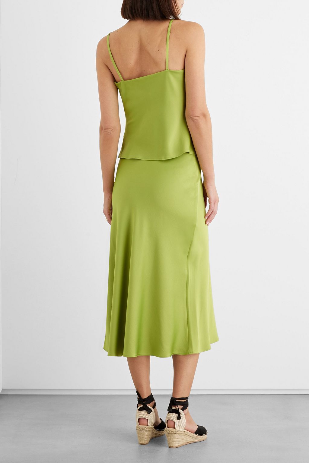 IRIS & INK Margot satin-crepe midi skirt