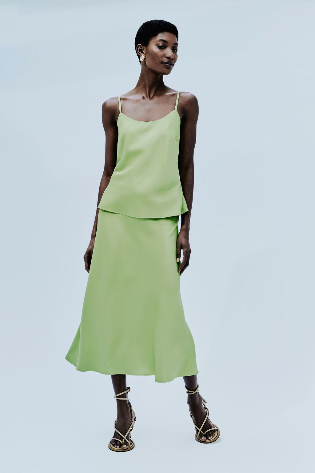 IRIS & INK Margot satin-crepe midi skirt