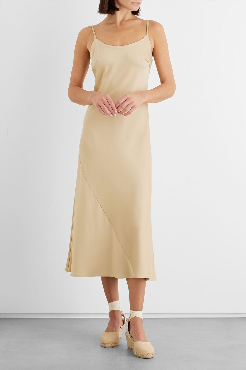 IRIS & INK Emery satin-crepe midi slip dress | THE OUTNET